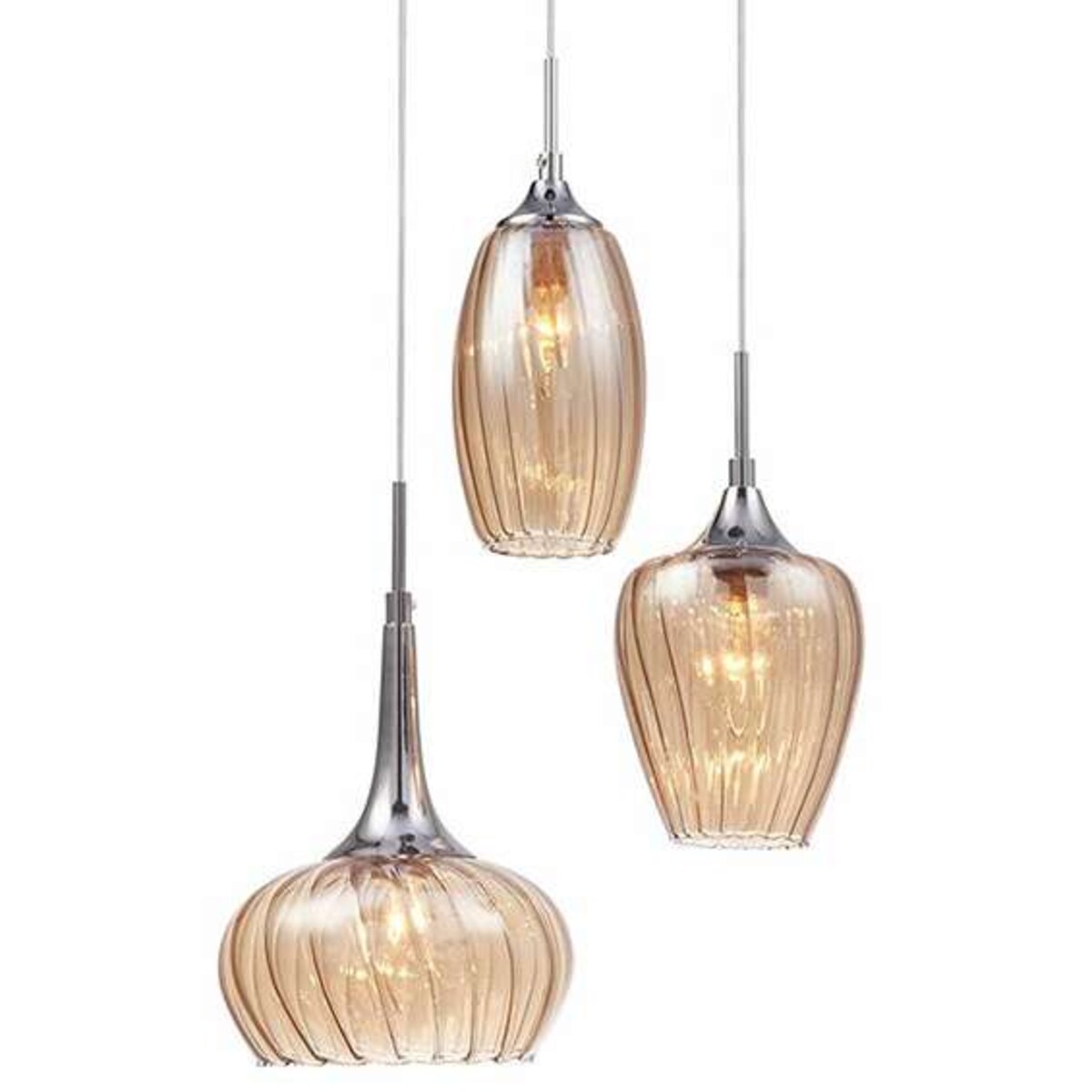 LAMPA wisząca MARANO MDM2289/3B Italux szklana OPRAWA kaskada ZWIS glamour chrom herbaciana