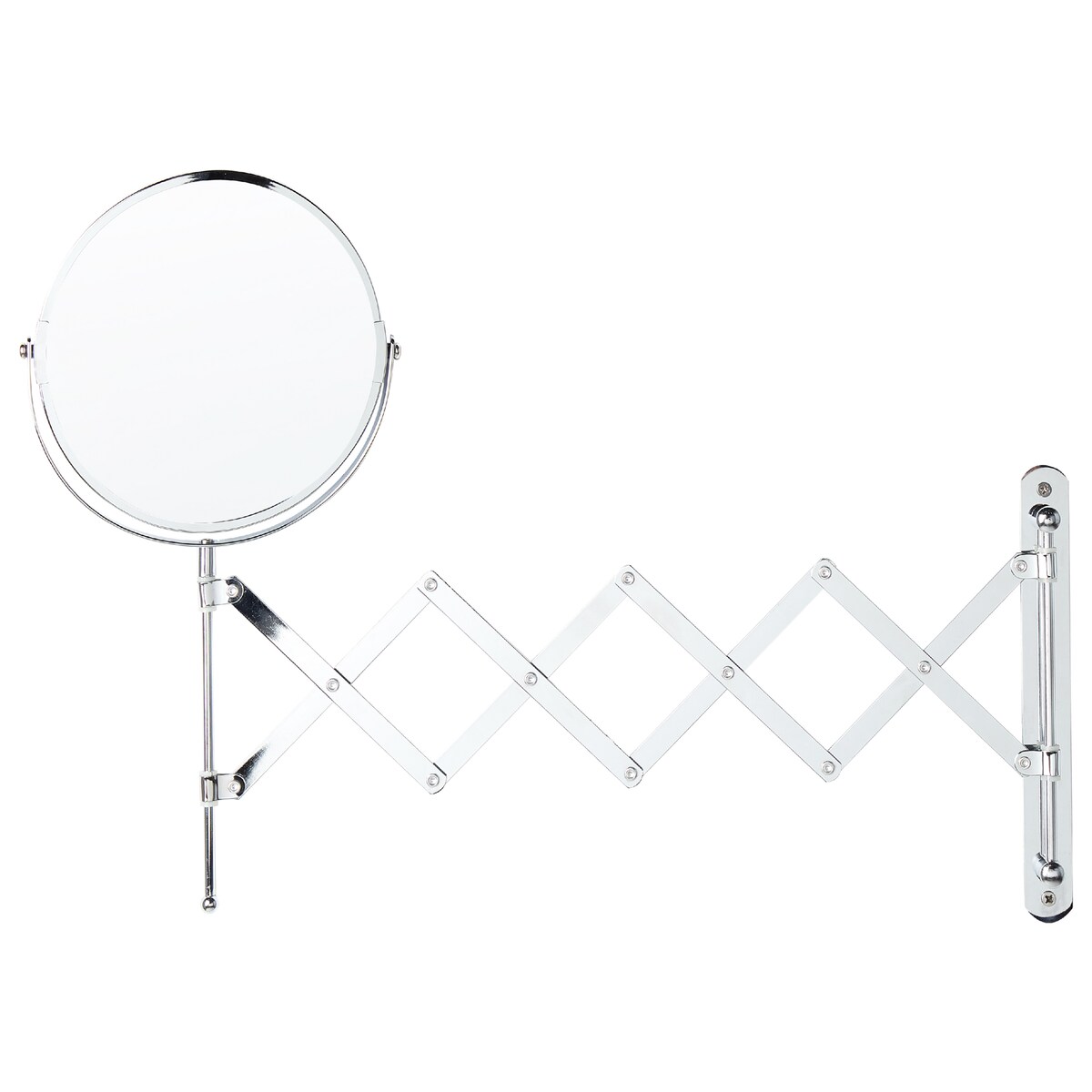 Lusterko kosmetyczne ścienne na wysięgniku YVELINES 57 cm 36 cm Metal Srebrny