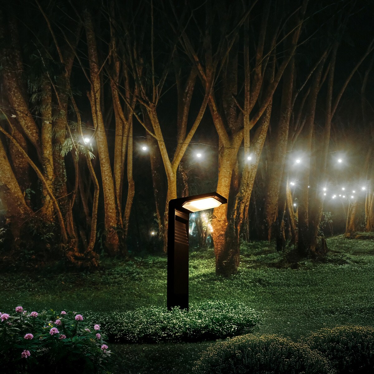 Lampa Solarna 30 Led Do Ogrodu Wbijana Dekoracja Ogrodowa Czujnik Zmierzchu