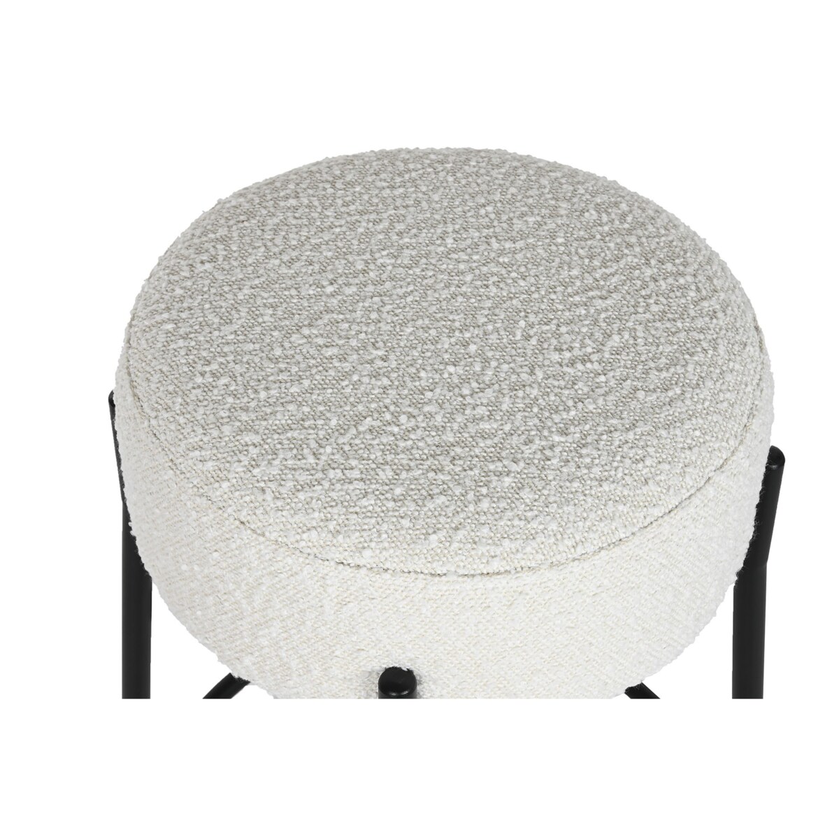 Stołek barowy na czarnej podstawie bouclé 67 cm