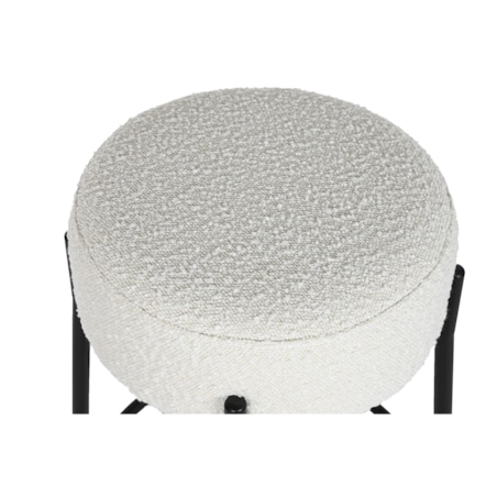 Stołek barowy na czarnej podstawie bouclé 67 cm