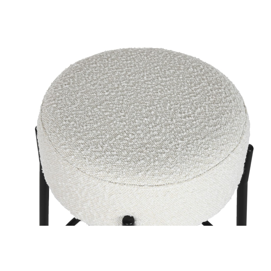 Stołek barowy na czarnej podstawie bouclé 67 cm