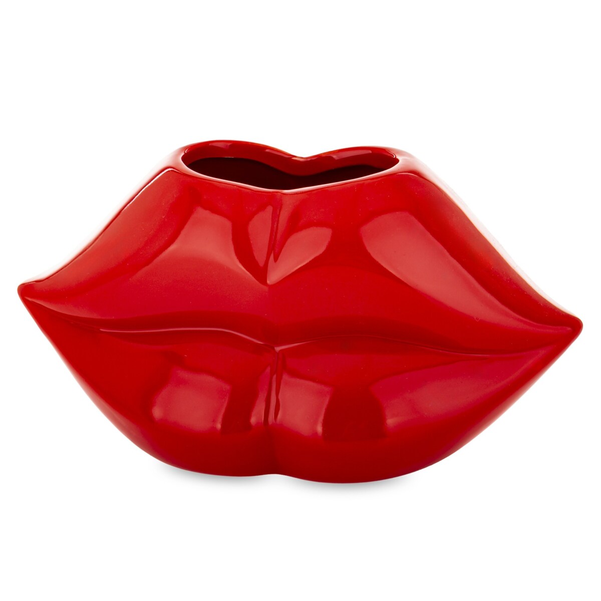 Wazon ceramiczny 9,5x18x9,5 cm USTA czerwone