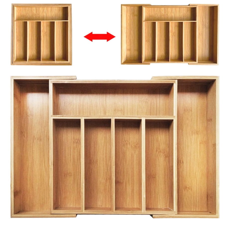 Wkład organizer do szuflady na sztućce rozsuwany 52/31x31cm brązowy KINGHOFF