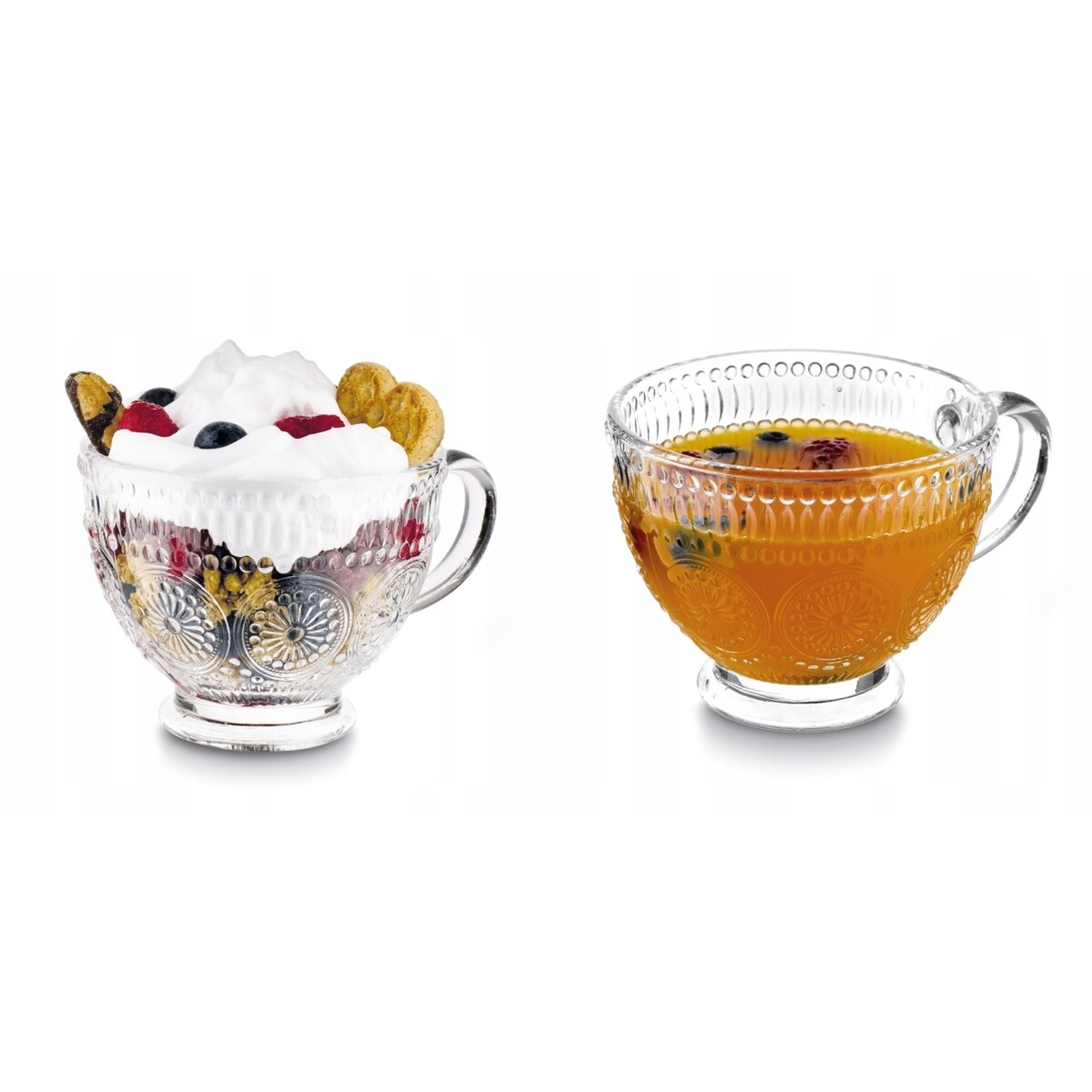 KUBEK FILIŻANKA szklanka 2szt 400 ml wzorzysta na herbatę kawę latte desery