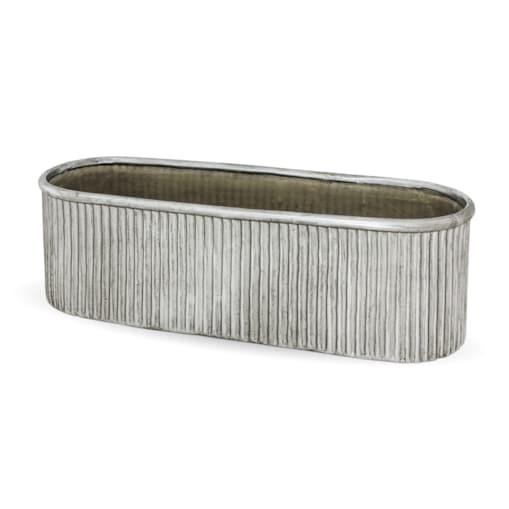 Kwietnik-osłonka kamionkowa 11,5x38,5x13 cm srebrny