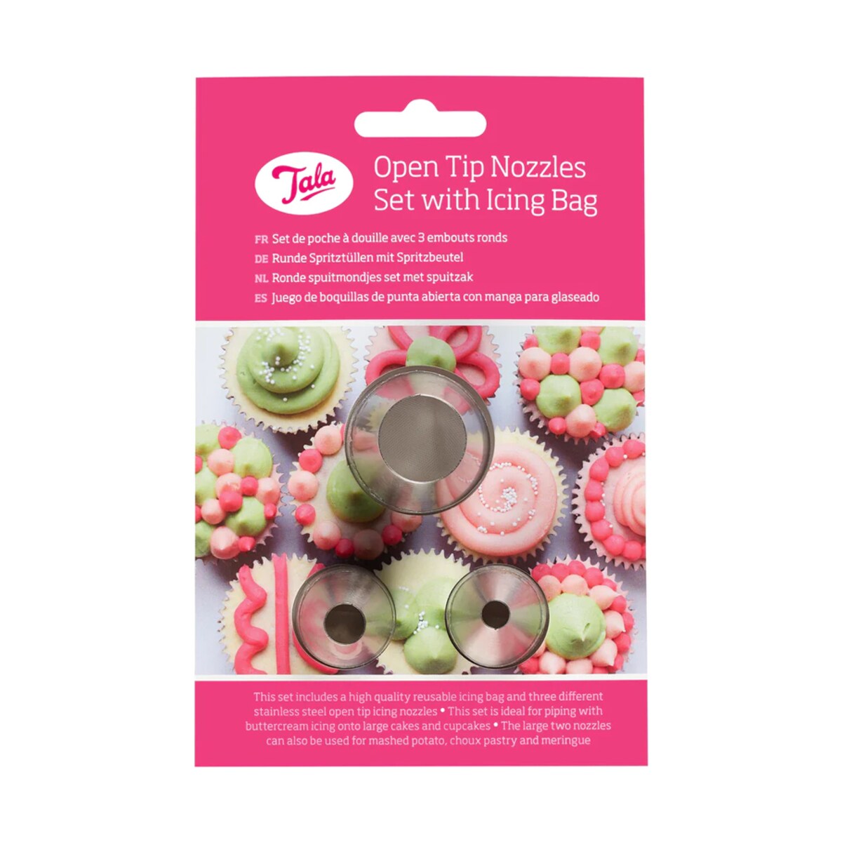 Tala rękaw cukierniczy z okrągłymi tylkami - 4 el.