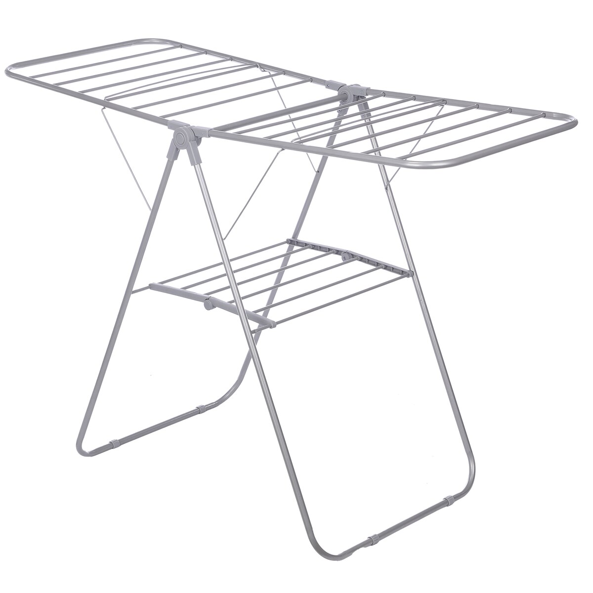 Suszarka na ubrania z rozkładanymi skrzydłami, dwupoziomowa