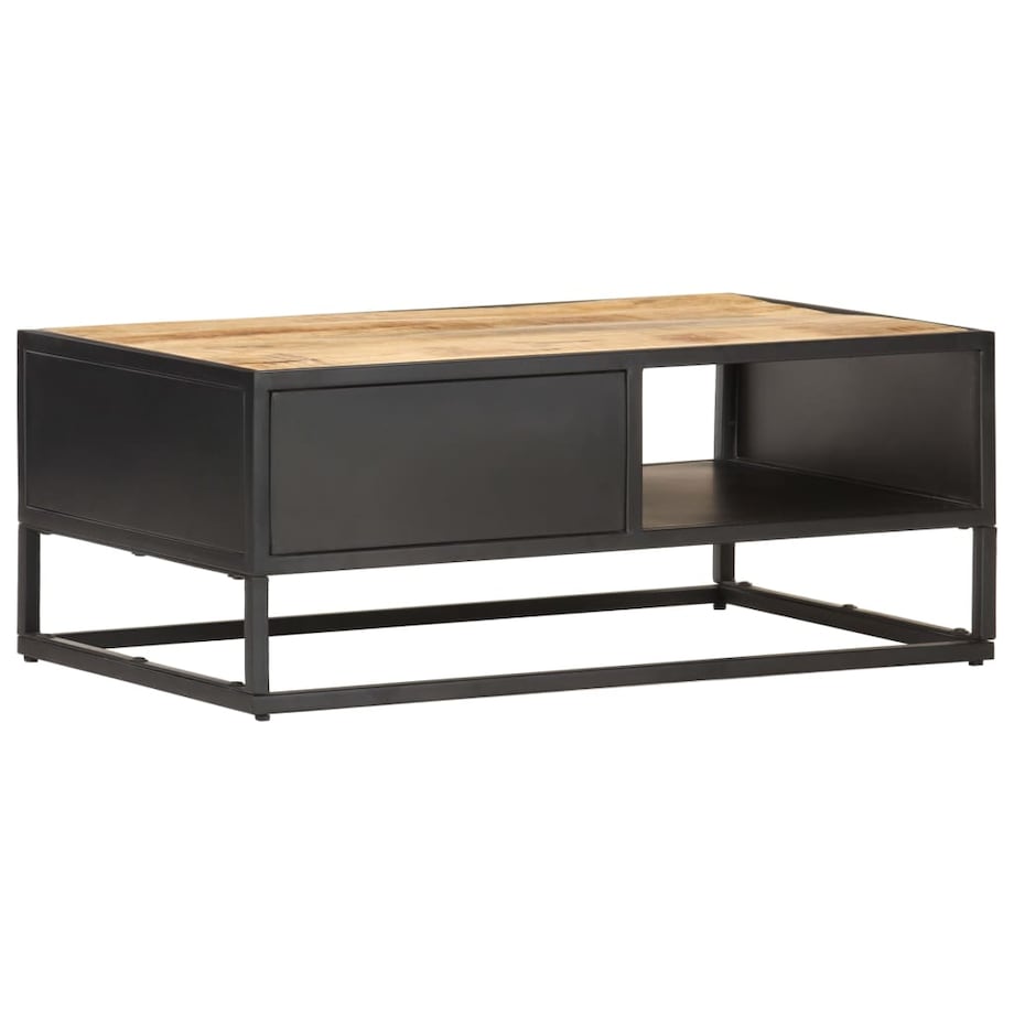 vidaXL Stolik kawowy z drzwiczkami, 90x55x36 cm, surowe drewno mango