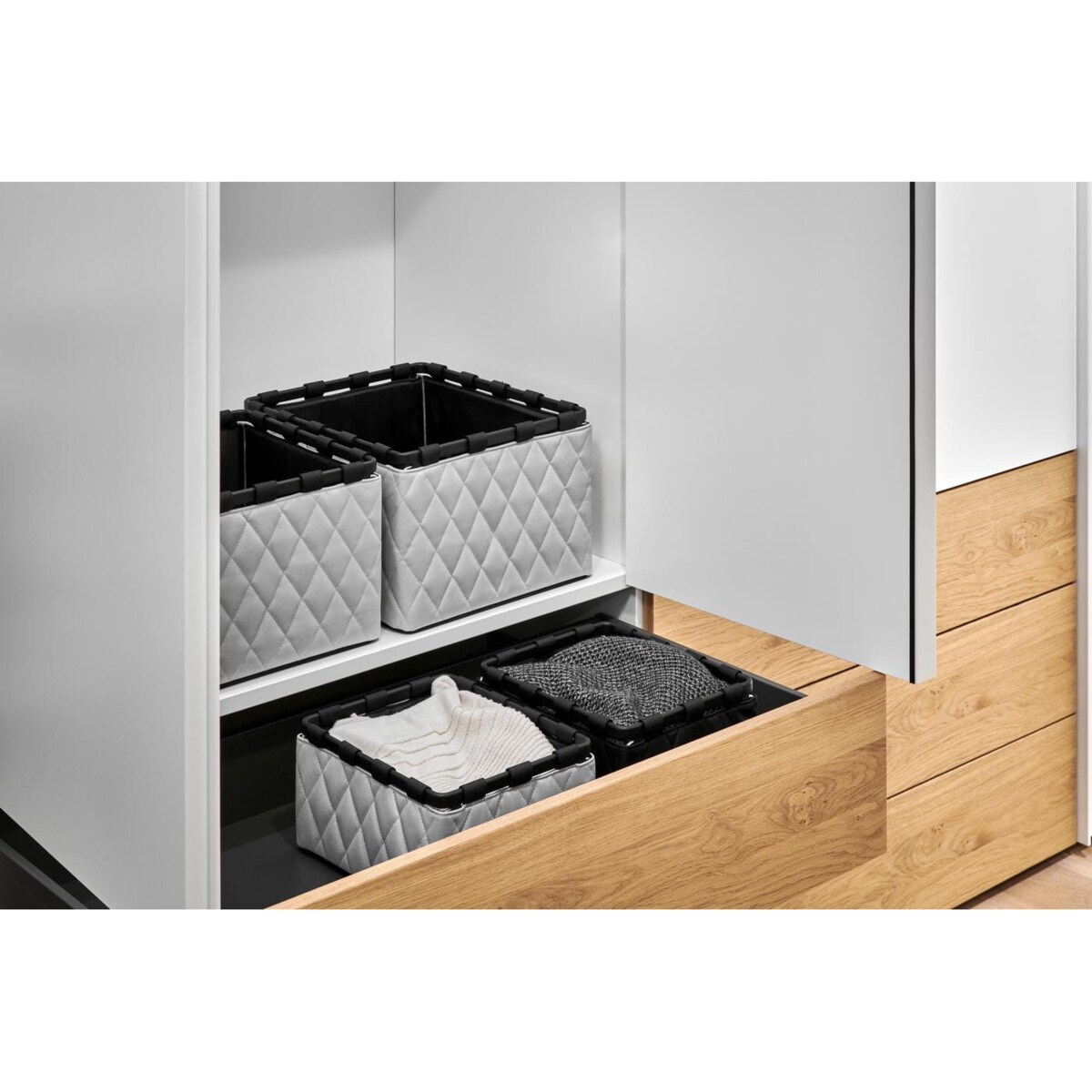 Pudełko FRAMEBOX L, rhombus light grey