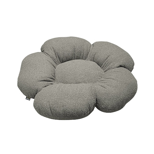 Poduszka kwiatek Mia, ciemny szary, 45 cm, Boucle