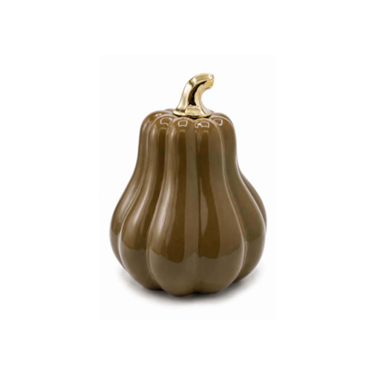 Dekoracja - dynia ceramiczna 27x20,5x20,5 cm PERA ciemnobeżowa big
