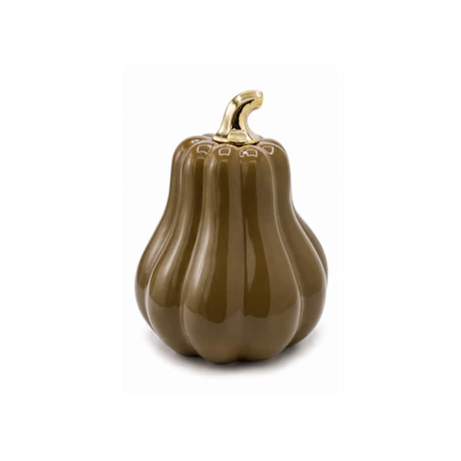 Dekoracja - dynia ceramiczna 27x20,5x20,5 cm PERA ciemnobeżowa big
