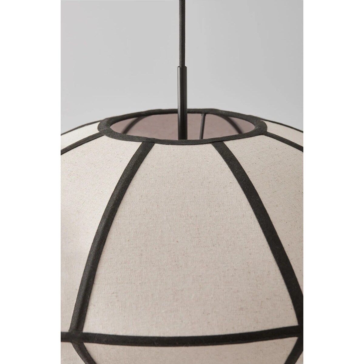 Komplet 2 lamp wiszących lniano-czarnych Patraix