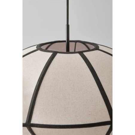 Komplet 2 lamp wiszących lniano-czarnych Patraix