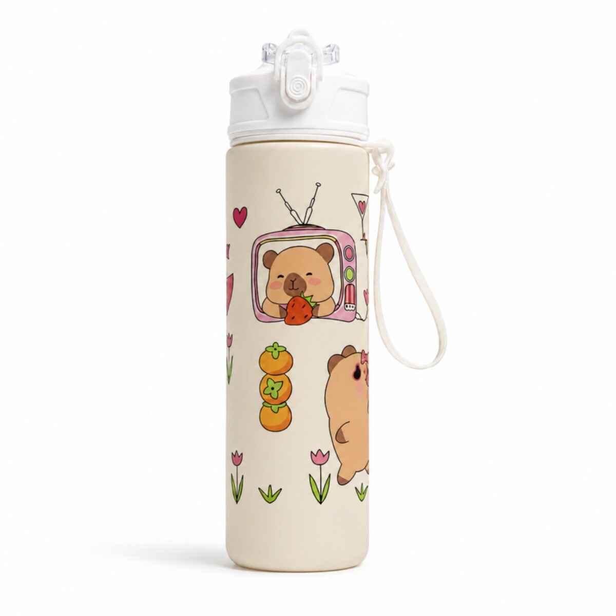 Butelka na wodę, bidon z rurką i ustnikiem 800ml KAPIBARA BD66