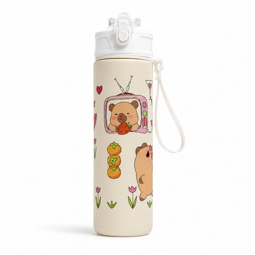 Butelka na wodę, bidon z rurką i ustnikiem 800ml KAPIBARA BD66