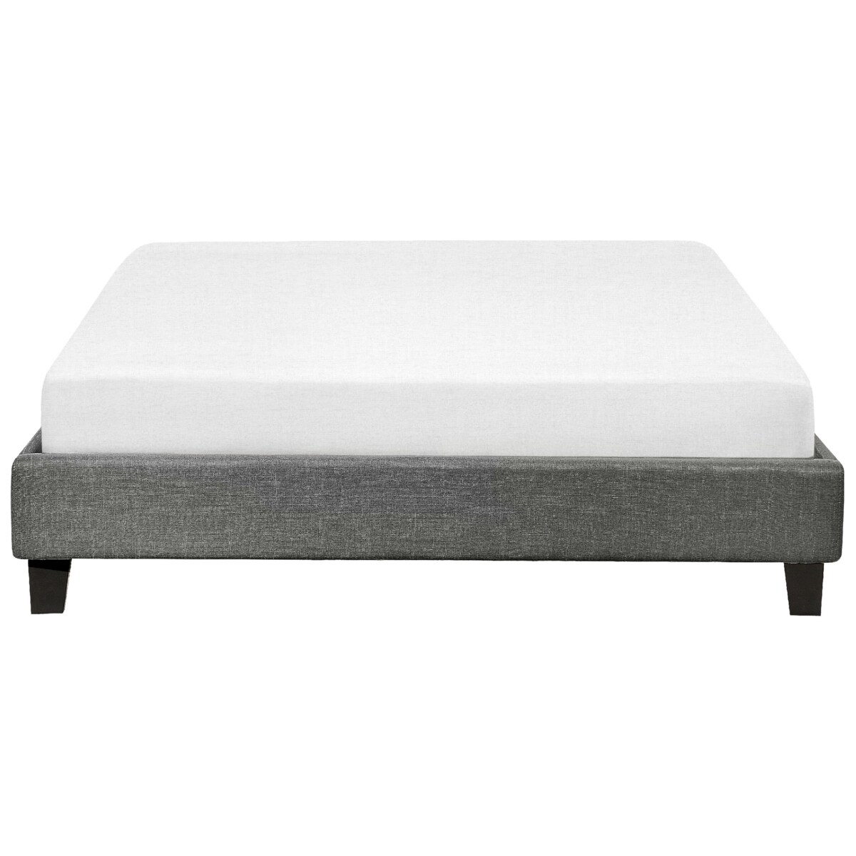 Łóżko tapicerowane bez zagłówka 140 x 200 cm szare ROANNE