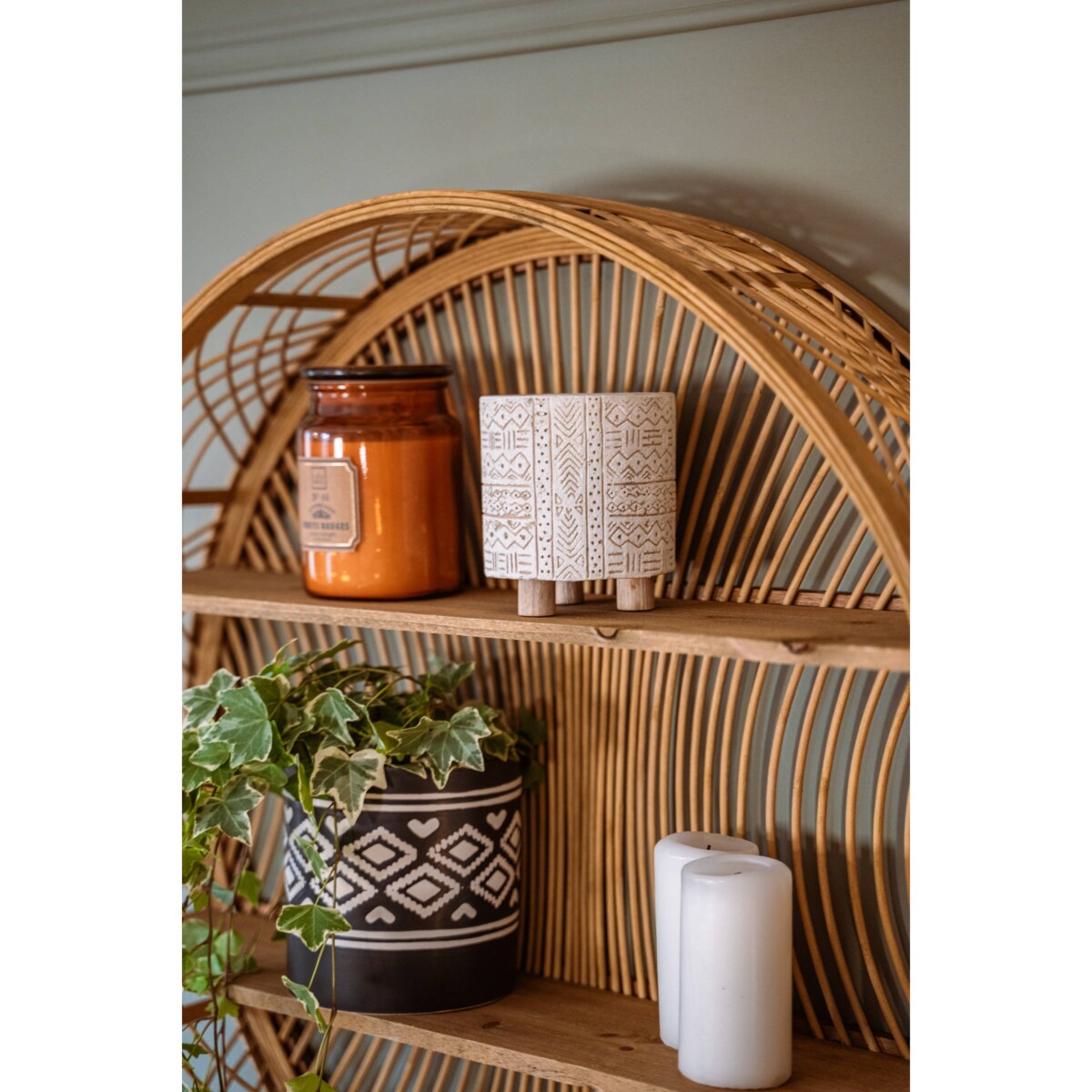 Okrągła półka ścienna Ina z drewna bambusowego, Ø 70 cm