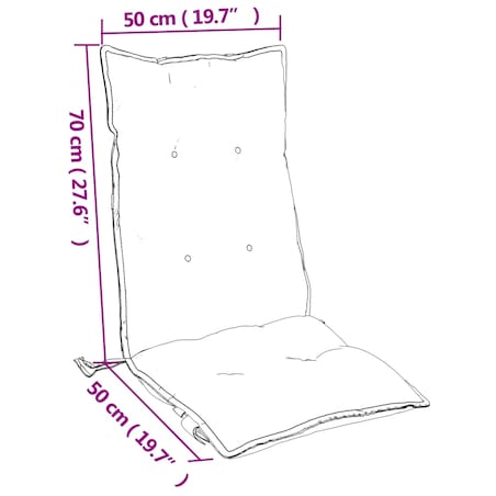 vidaXL Poduszki na krzesła z wysokim oparciem, 4 szt., taupe, Oxford