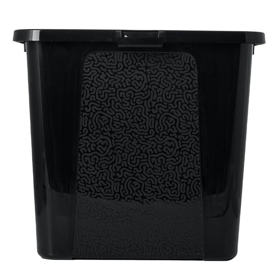 Pojemnik Plastikowy Z Pokrywą Duży Zamykany Pudełko Box Czarny 30L