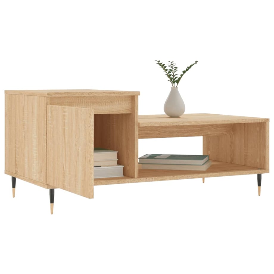 vidaXL Stolik kawowy, dąb sonoma 100x50x45 cm, materiał drewnopochodny