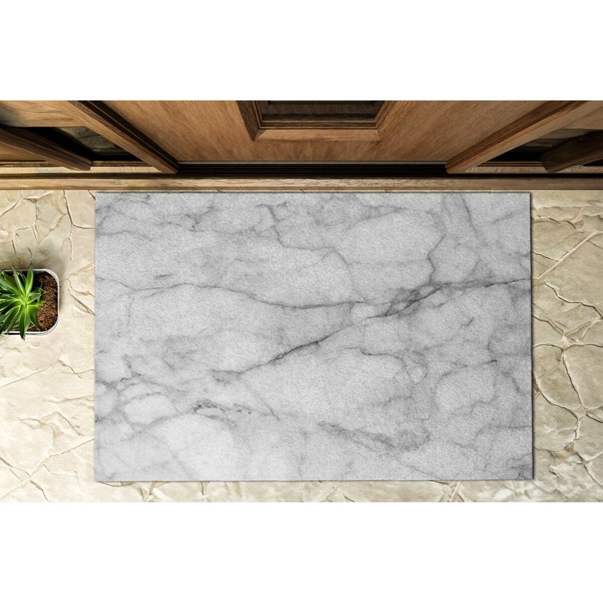 Wycieraczka zewnętrzna XXL Biały marmur 150x100cm