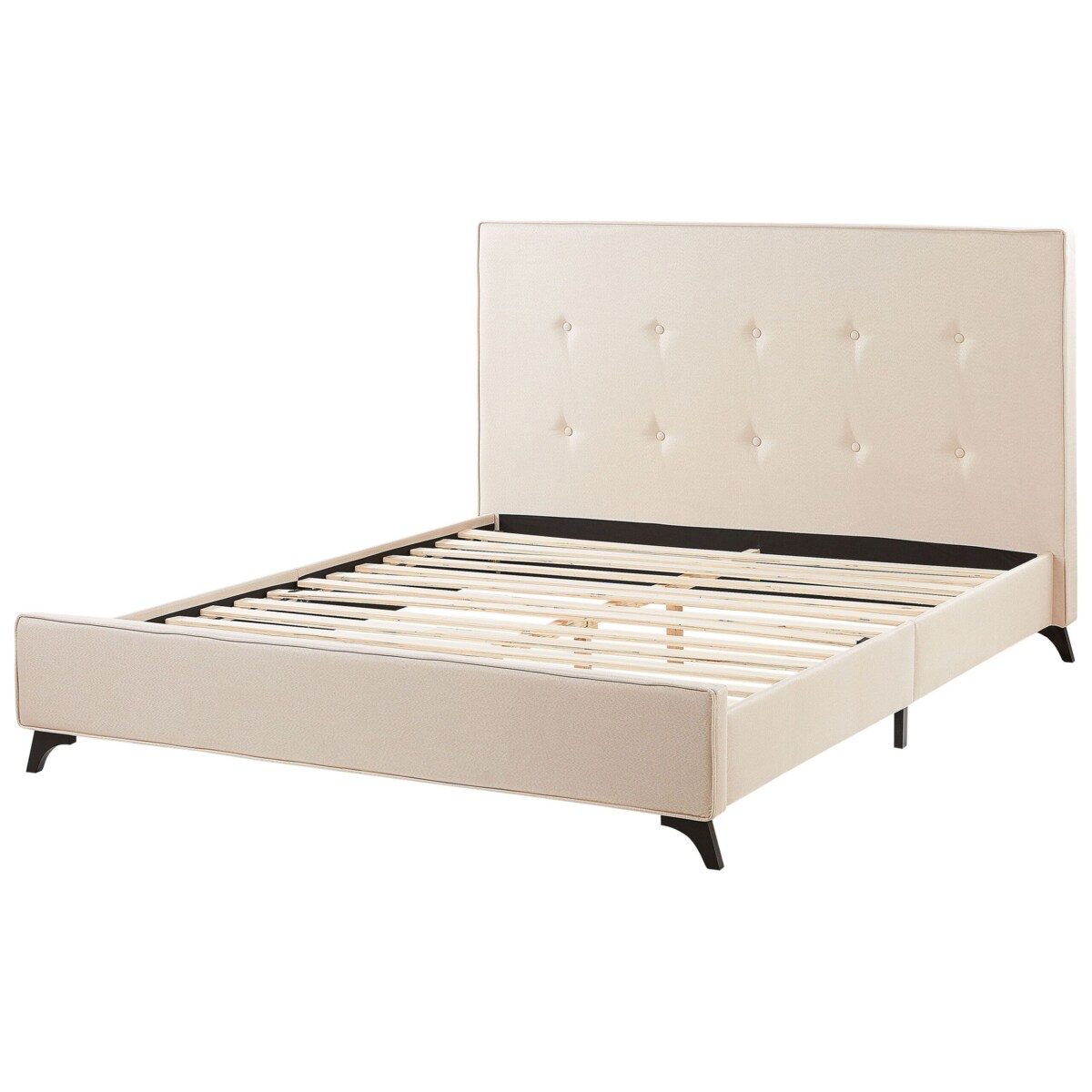 Łóżko tapicerowane 140 x 200 cm beżowe AMBASSADOR