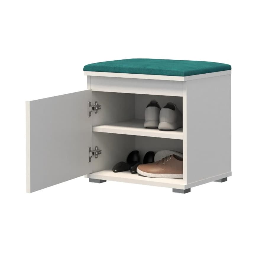 Szafka na buty z siedziskiem SINGAPUR 50 biała/zielona