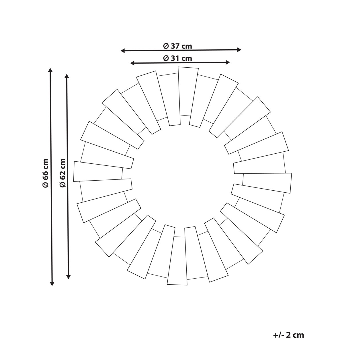 Okrągłe lustro ścienne słońce ø 66 cm jasne drewno ECATEPEC