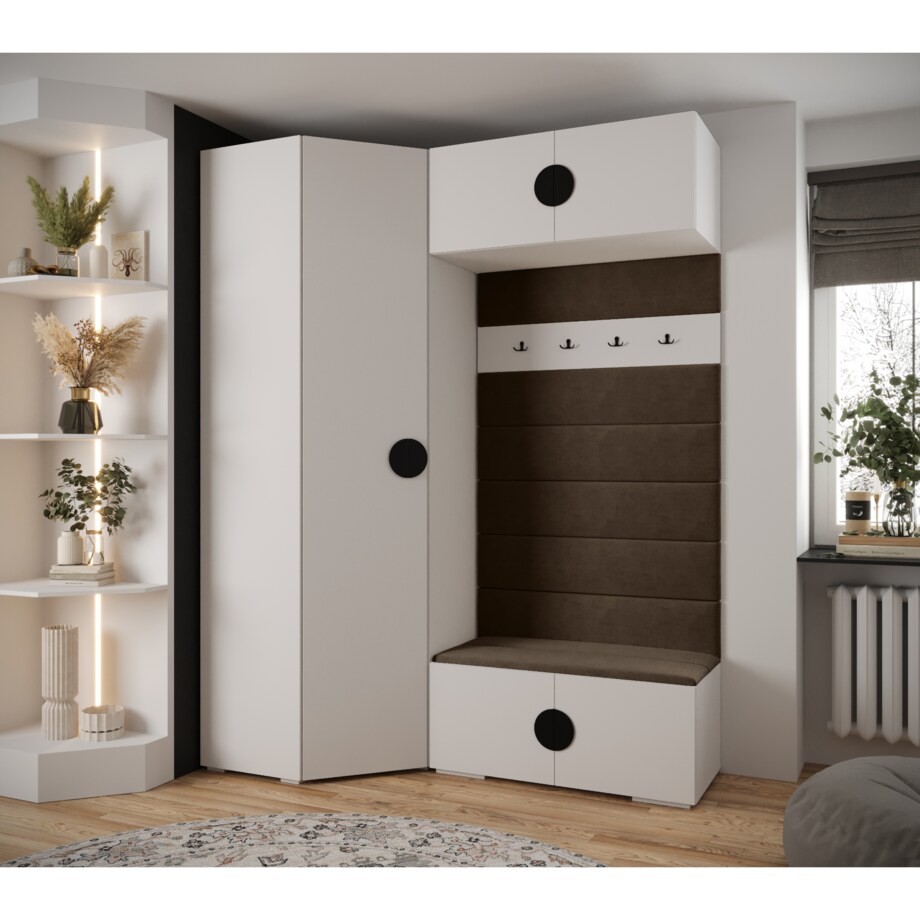 Garderoba do przedpokoju INOVA 4 Z21 biały+czarny+manila04