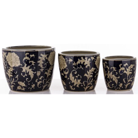 Osłonka 3 szt. ceramiczna 20x26x26 i 18x21x21 i 15x16,5x16,5 cm MARISKA