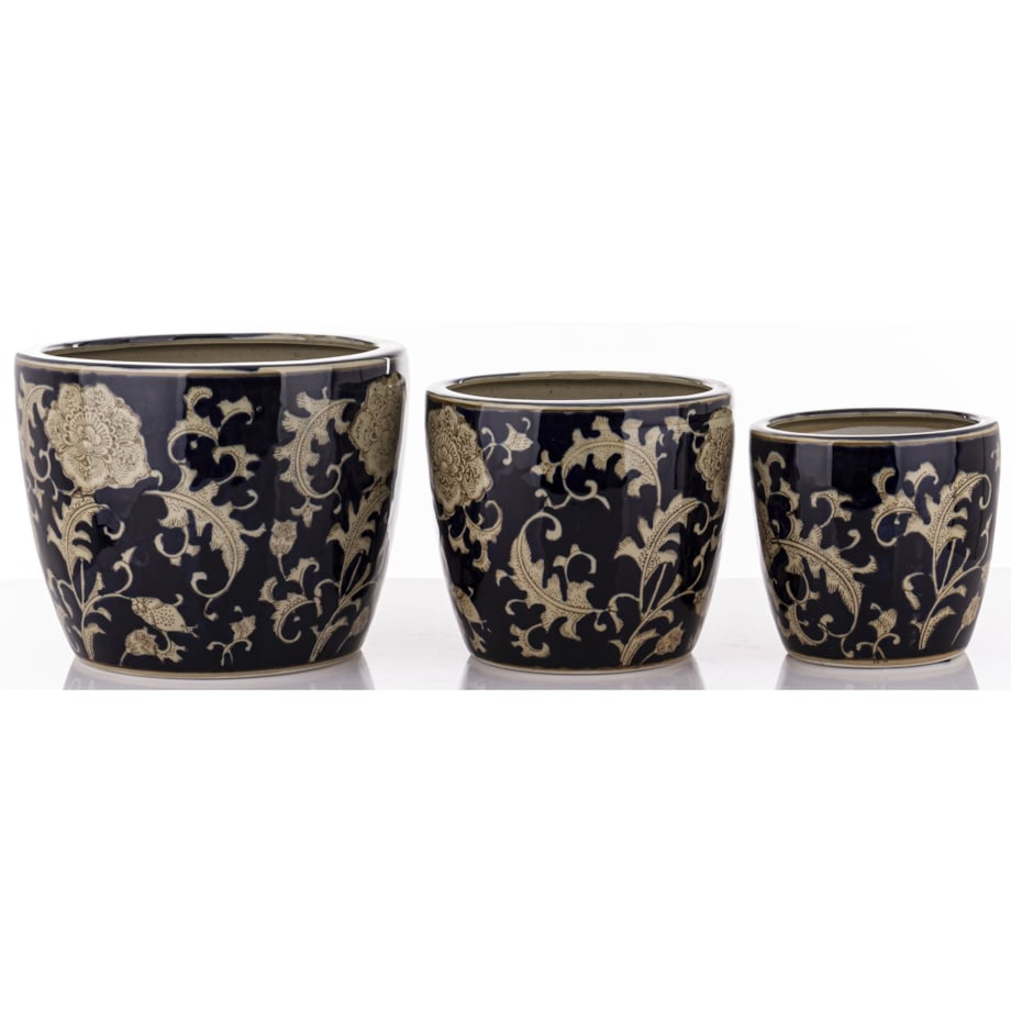 Osłonka 3 szt. ceramiczna 20x26x26 i 18x21x21 i 15x16,5x16,5 cm MARISKA