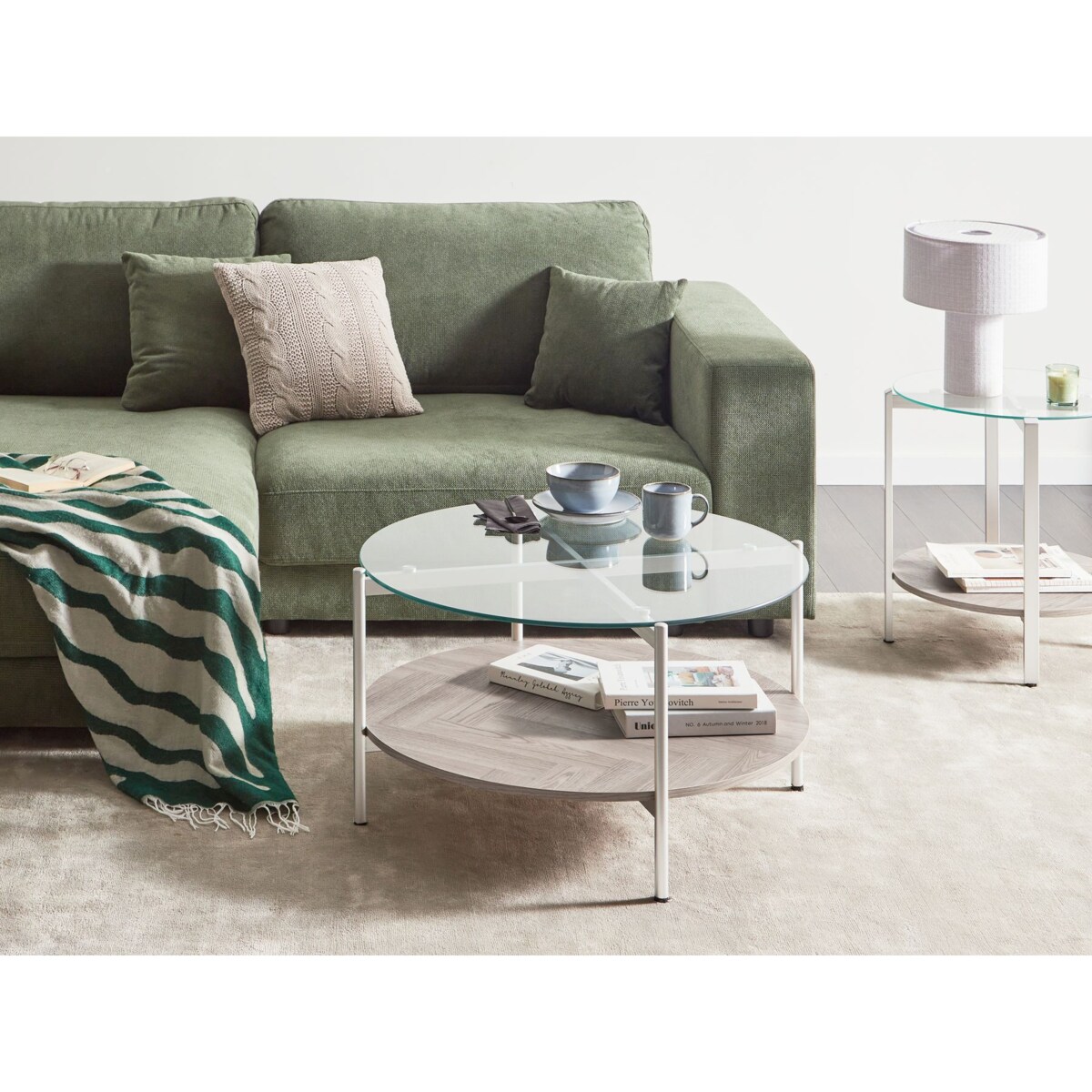 Stolik kawowy Żelazo Fornirowany Srebrny LOVELL