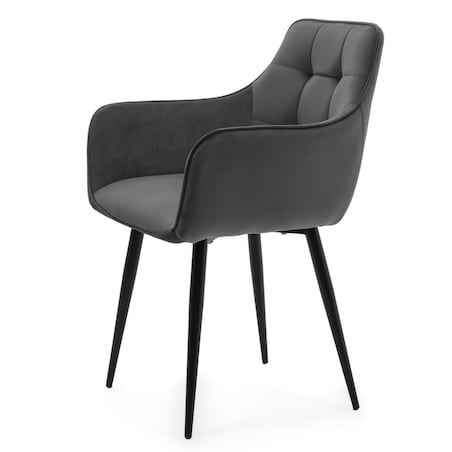 Krzesło tapicerowane welurowe GALLO velvet szary