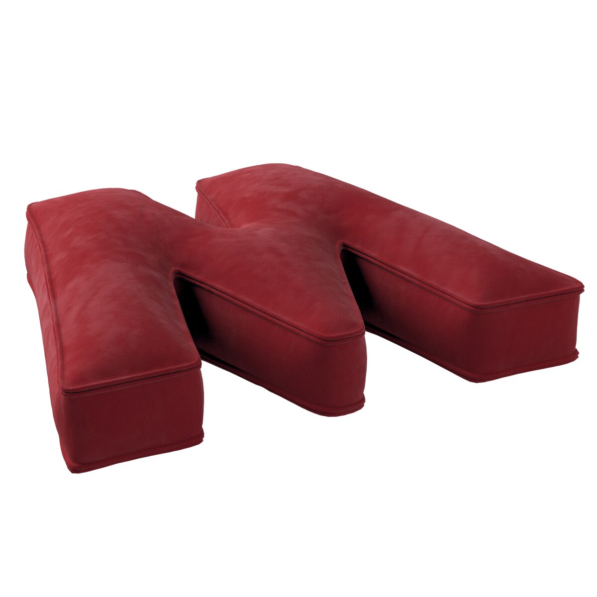 Poduszka literka W, intensywna czerwień, 35x40cm, Posh Velvet