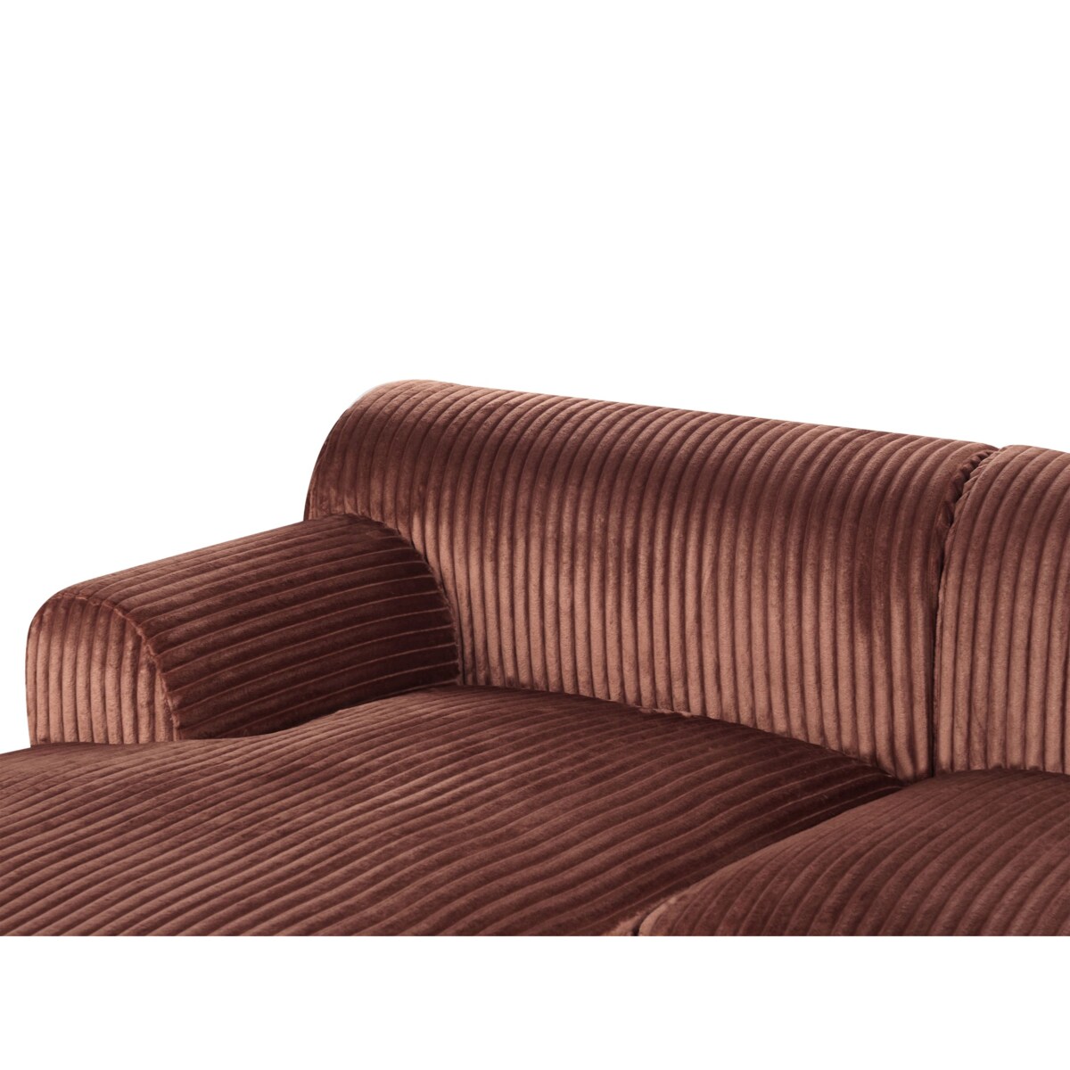 Narożnik lewostronny sztruksowy brązowy STENUM