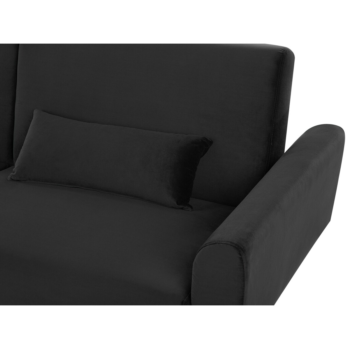 Sofa rozkładana welurowa czarna EINA