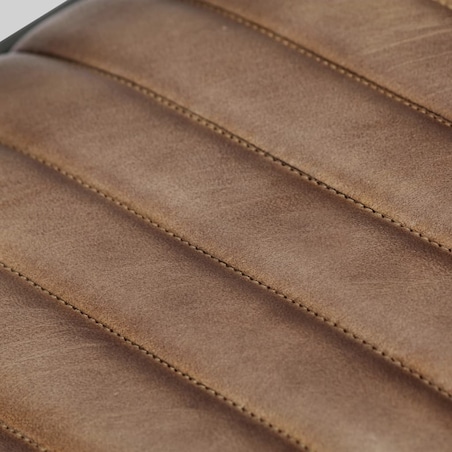 vidaXL Fotel bujany, jasnobrązowy, skóra naturalna