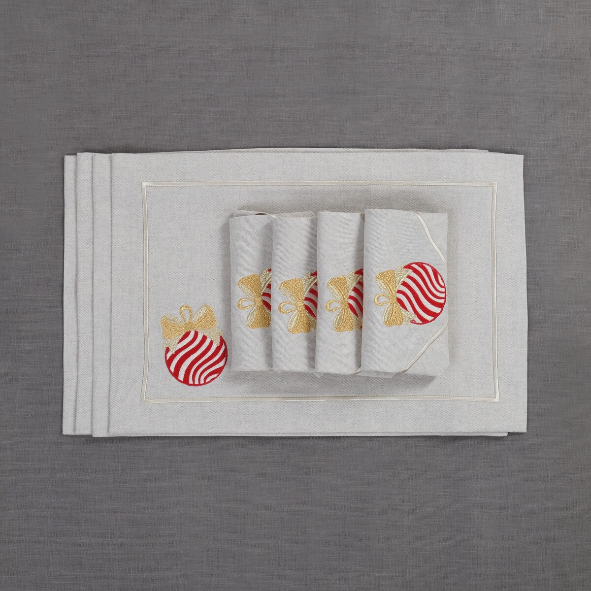 Podkładki Jingle Bells & Christmas Bauble Joyful Christmas Mirha – komplet 4 szt.