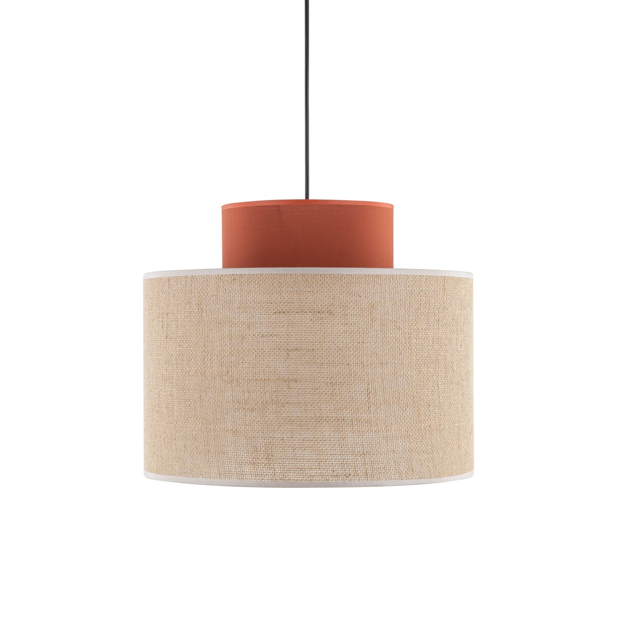 Lampa wisząca TK Lighting DUO JUTA BROWN 3139 E27 czarno-ceglasta z jutą regulowana do salonu kuchni jadalni