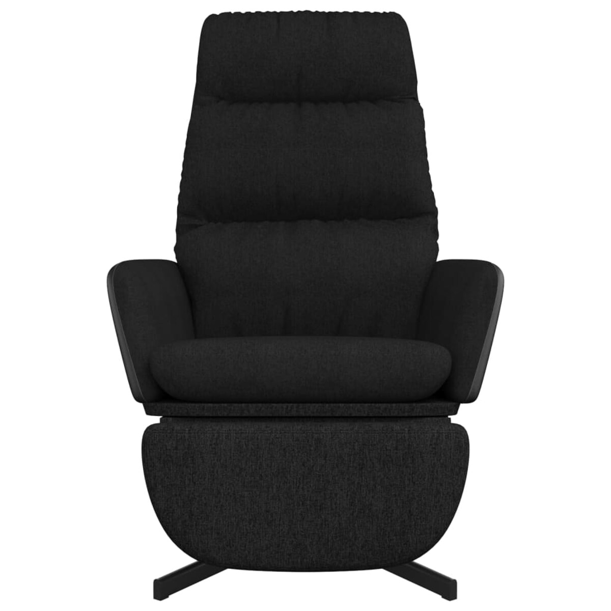 vidaXL Fotel z podnóżkiem, czarny, obity tkaniną