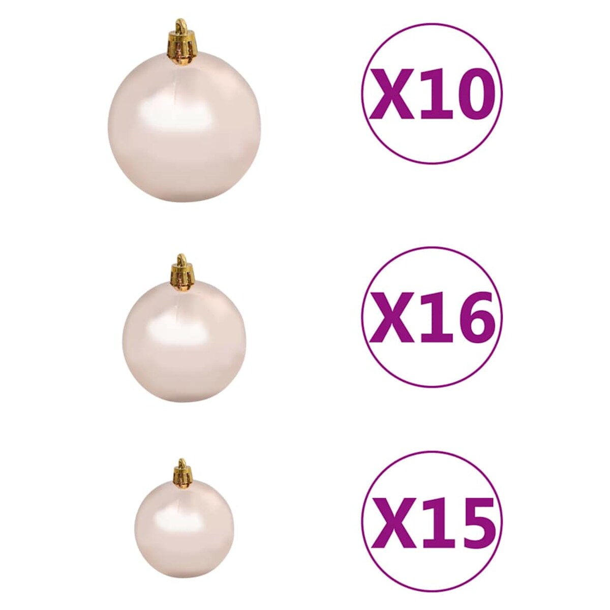 vidaXL Sztuczna choinka z lampkami i bombkami, czarna, 210 cm, PVC