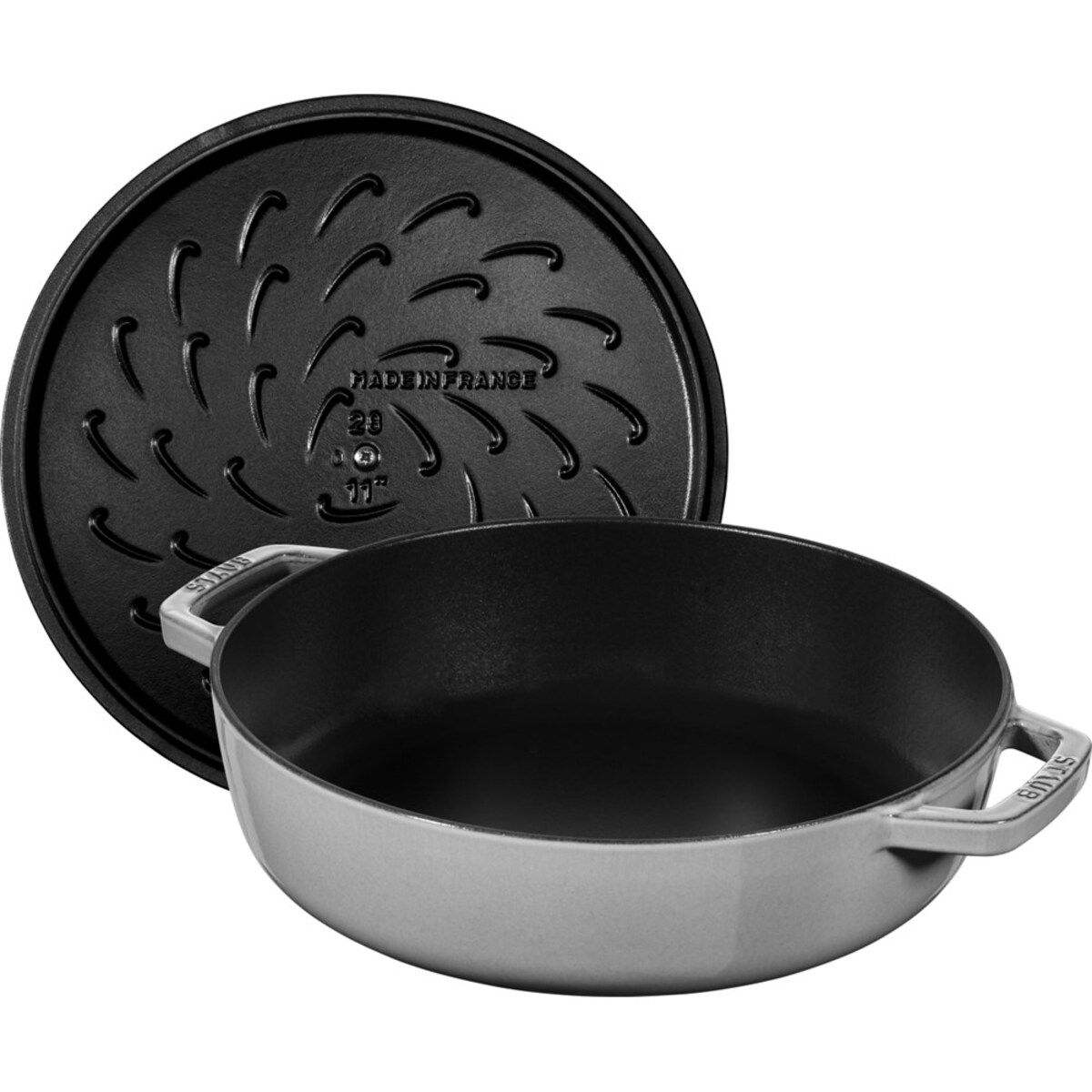 Głęboka patelnia do duszenia z pokrywką Staub - 24 cm, Grafitowy