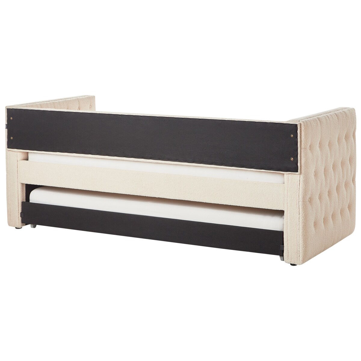 Łóżko wysuwane boucle 90 x 200 cm beżowe GASSIN