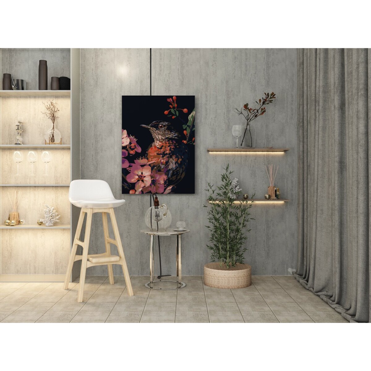 Malowanie po numerach, zestaw DIY – WRÓBEL 40x50 cm- Produkt PL