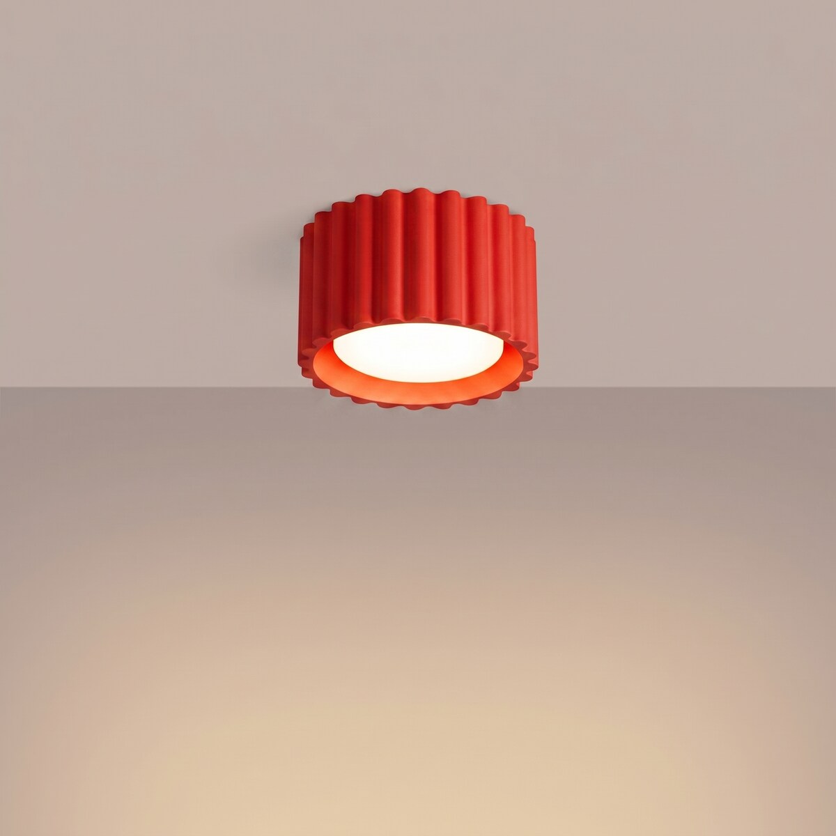 Plafon AURA 1 czerwony Gx53