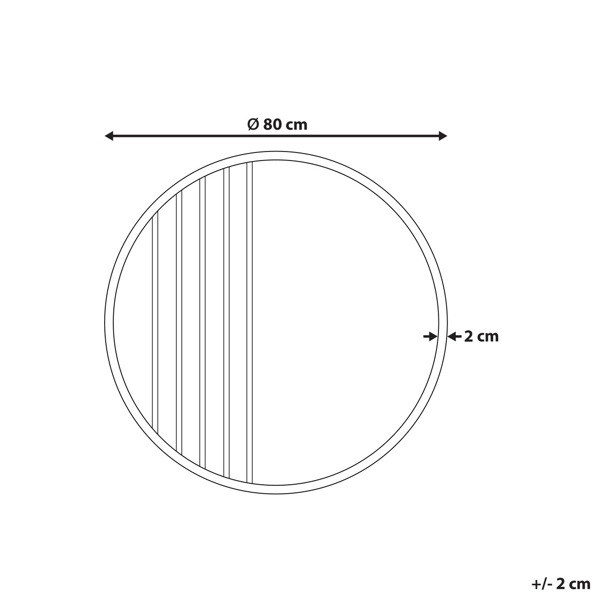 Lustro ścienne COUST 80 cm 80 cm Złoty