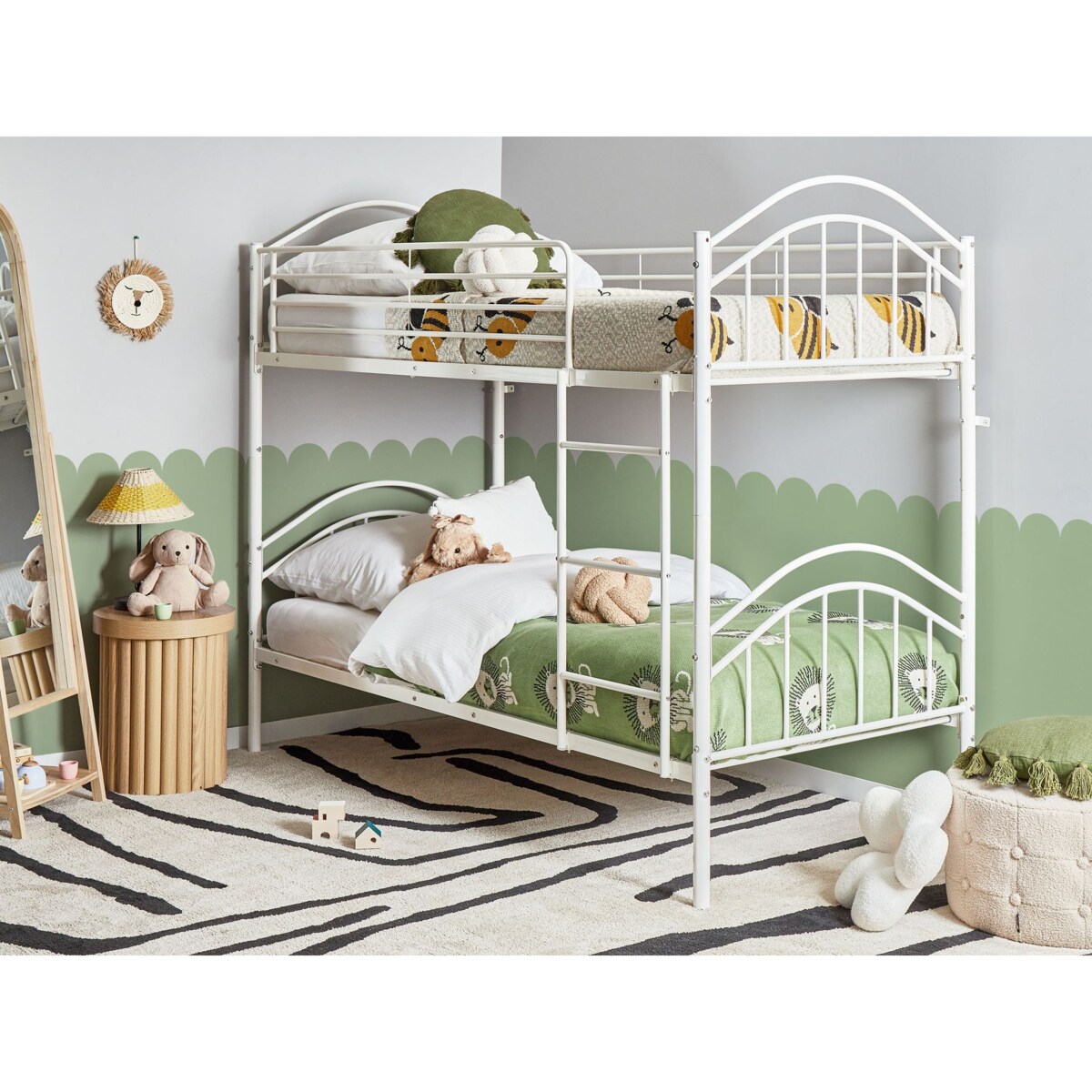Łóżko piętrowe Metal CHARTRES 90 x 200 cm Biały