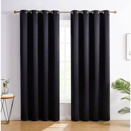 Zasłony welurowe 140x250 czarne przelotka